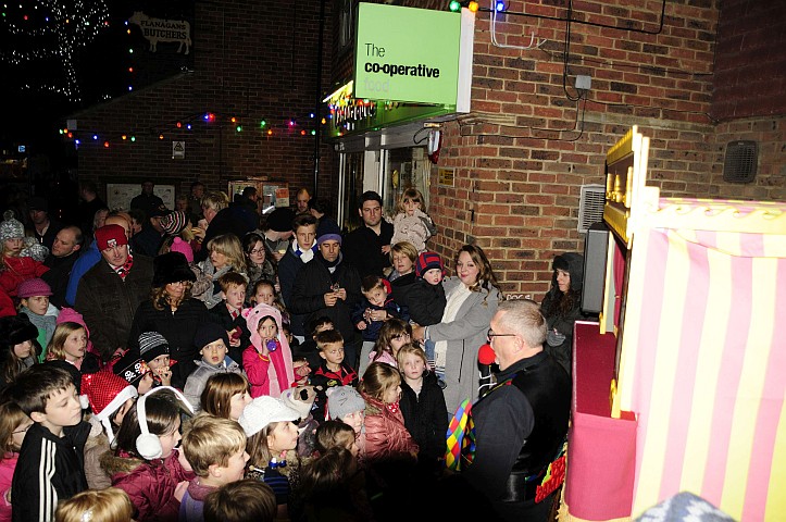 Children enjoying Punch and Judy